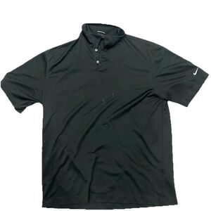 Nike Golf Dri-FIT Black Polo Shirt Men's Size L Short Sleeve Collared Chevrolet
